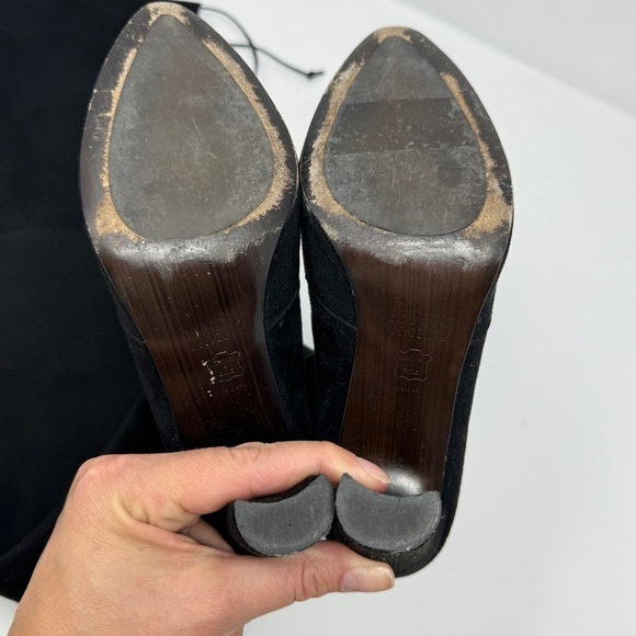 Stuart Weitzmen Black Vidaland 100MM Suede Over-the-Knee Boots - Picture 12 of 16